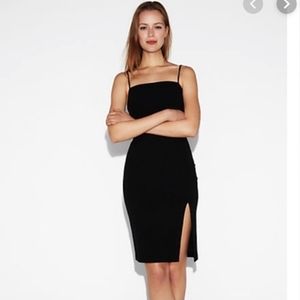 Black Express Midi Dress Slit NWT Size 2 Wedding
